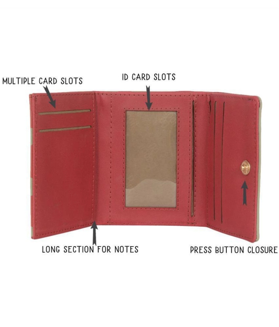 Baggit Faux Leather Red Womens Three fold Wallet ( Pack of 1 ) - Red