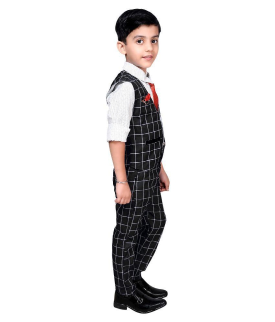 Ahhaaaa Kids Ethnic Wear Cotton Blend Waistcoat Shirt and Trouser Set for Boys - None