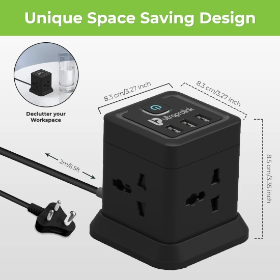 Power Qube Desktop Surge Protector with 3 USB Ports UM1084U-Power Qube Desktop Surge Protector with 3 USB Ports UM1084U