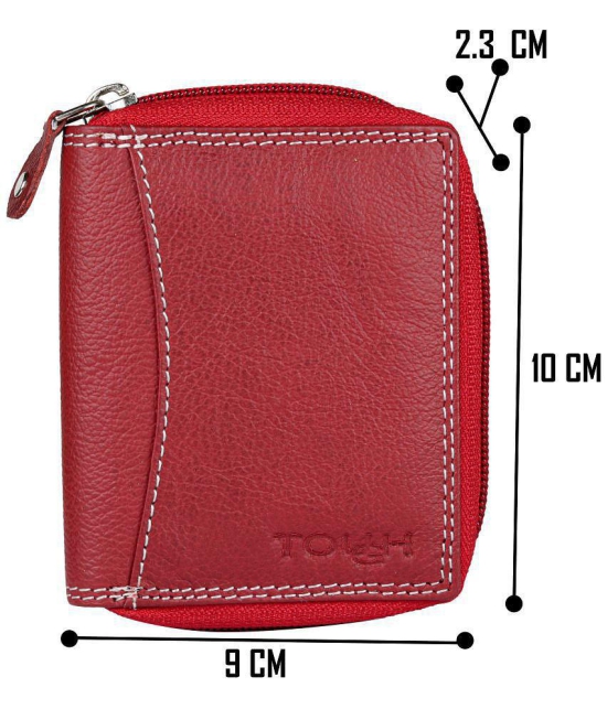 Tough - Leather Card Holder ( Pack of 1 ) - Red