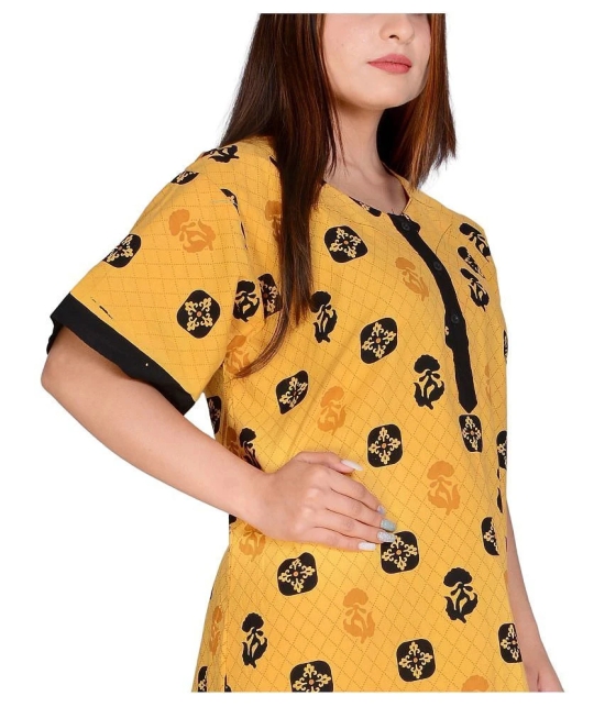 Raj Cotton Nighty & Night Gowns - Yellow Single - Free Size