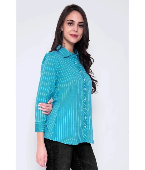 GOD BLESS Turquoise Cotton Shirt - Single - None