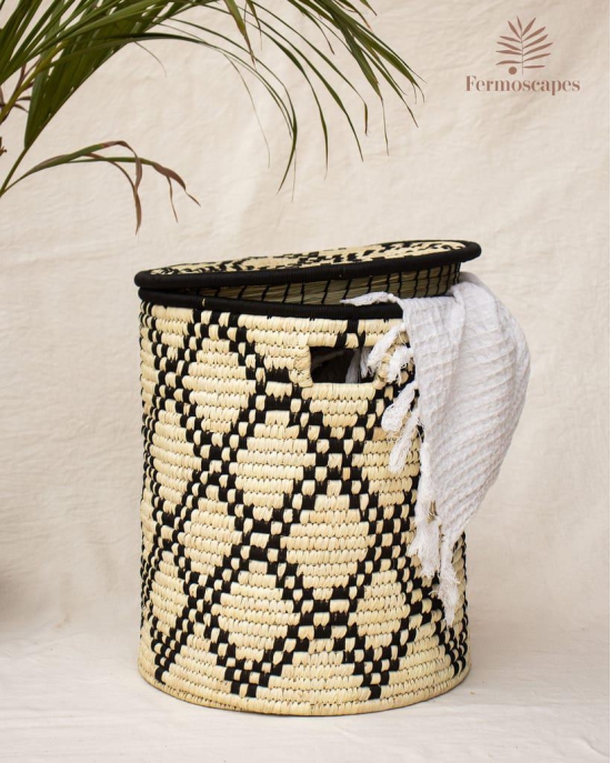 Mira Hand-Woven Laundry Bag With Lid
