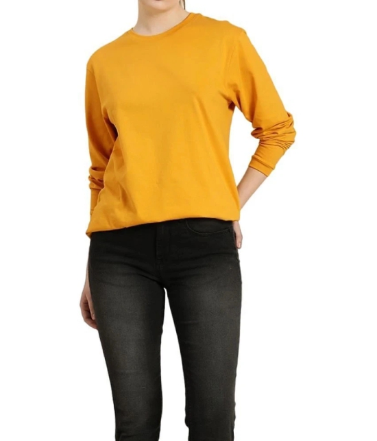 PPTHEFASHIONHUB - Mustard Cotton Blend Loose Fit Womens T-Shirt ( Pack of 1 ) - None