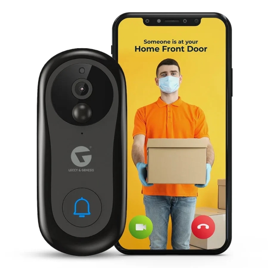 L&G Smart Video Doorbell V2, Wifi Video Door bell,  Alexa and Google Compatible | German Technology with Indian Standards