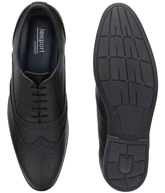 Leeport - Black Mens Brogue Formal Shoes - None