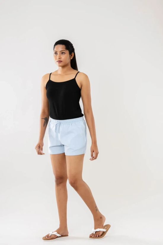 Sky Blue Women Shorts-M