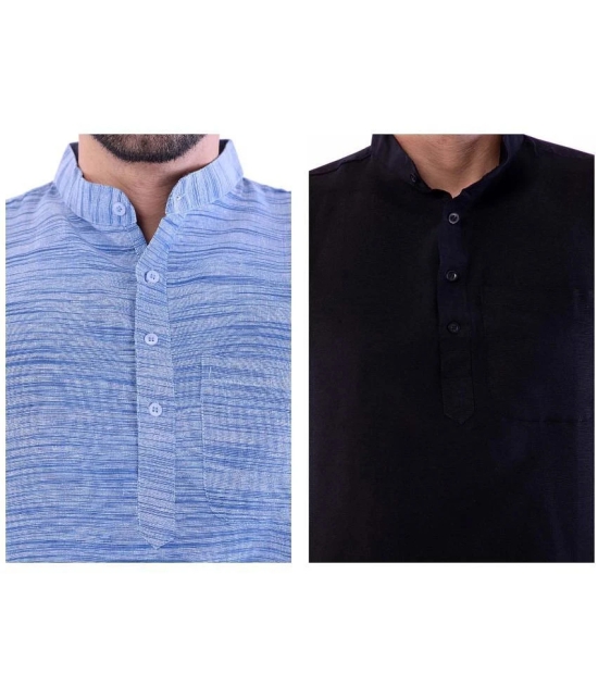 DESHBANDHU DBK - Muticolor Cotton Mens Regular Kurta ( Pack of 2 ) - None