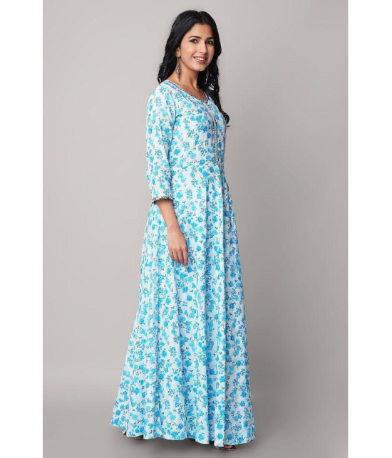 GOD BLESS - Light Blue Rayon Women's Gown ( Pack of 1 ) - None