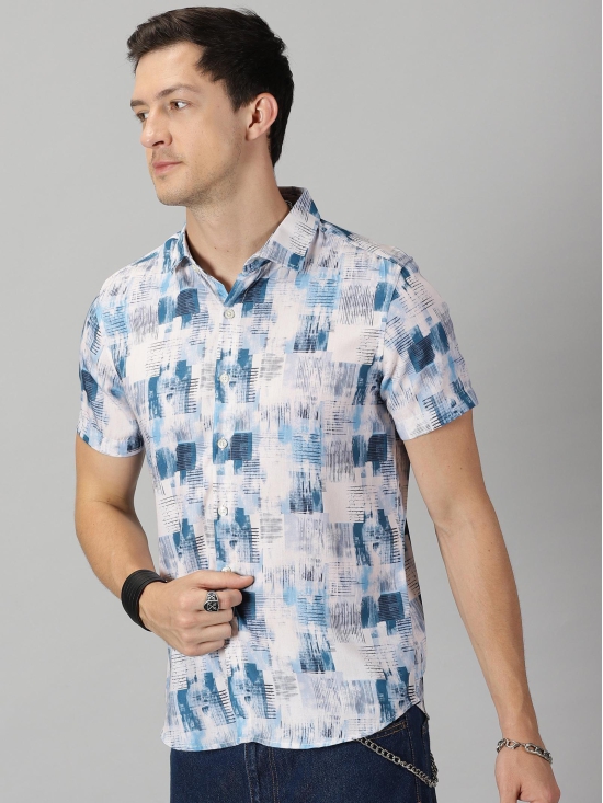 Be The Bold Rayon Printed Half Sleeves Regular Fit Mens Casual shirt-L