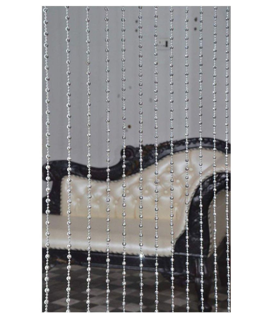 YUTIRITI Single Door Beaded String Curtain - Silver