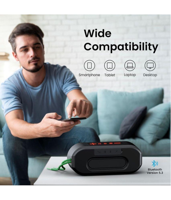 Portronics Pixel 3 10 W Bluetooth Speaker Bluetooth V 5.3 with USB,SD card Slot,Aux Playback Time 7 hrs Black - Black