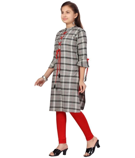 Aarika Gray Cotton Girls Kurti ( Pack of 1 ) - None