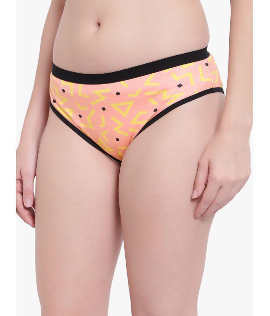 Bruchi Club - Fluorescent Orange Blended Printed Women's Bikini ( Pack of 1 ) - None