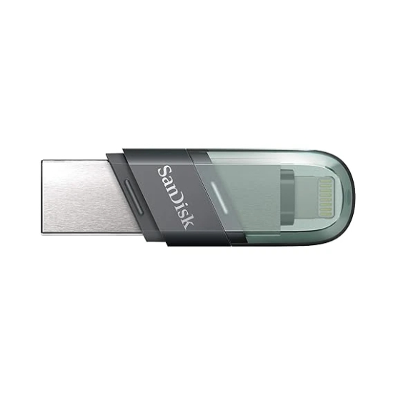 SanDisk iXpand USB 3.0 Flash Drive Flip 64GB, for iOS and Windows, Metalic