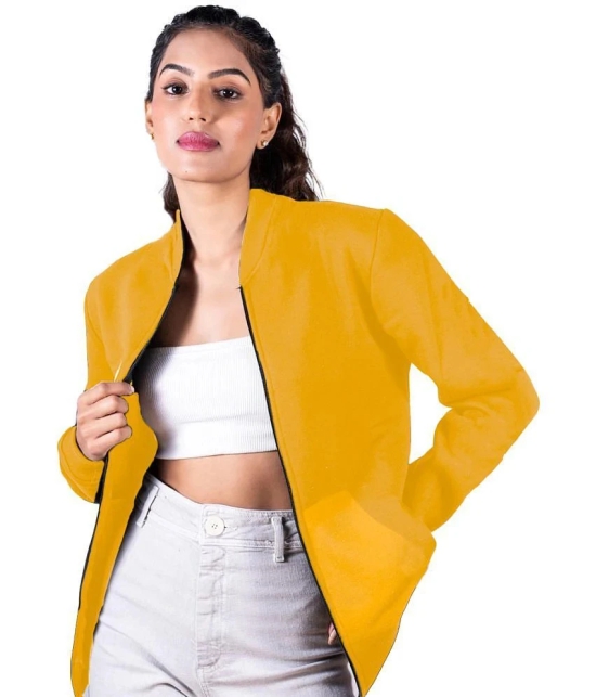 Leotude - Fleece Yellow Bomber Jackets - None