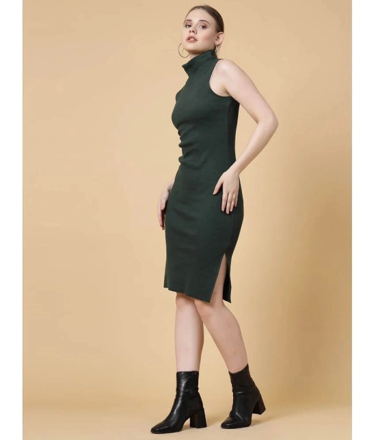 Rigo Woollen Solid Knee Length Womens Bodycon Dress - Green ( Pack of 1 ) - None