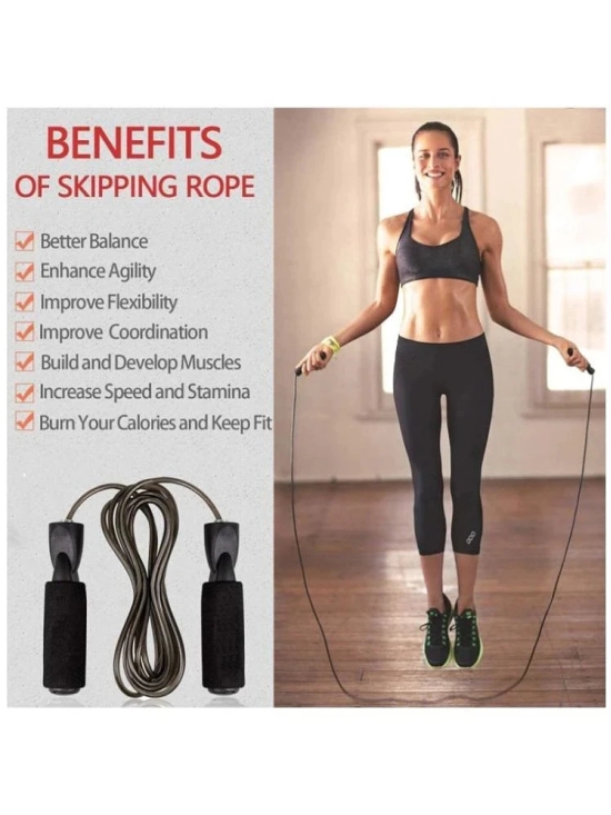 HORSE FIT Skipping Rope for Men and Women Jumping Rope With Adjustable Height Speed Skipping Rope for Kids, Women, Girls Rassi Jumping Men for Exercise, Gym, Sports Fitness - Black - Black