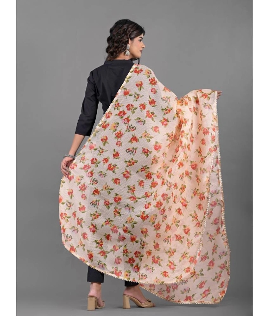 Apratim Peach Cotton Blend Womens Dupatta - ( Pack of 1 ) - Peach