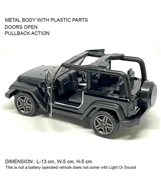 THRIFTKART-Thar Jeep Toy Car | Pull Back Action | Openroof Dual Tone Thar Jeep Car for Kids | Model World Die Cast Model Car | Hot Metal Car with Openable Doors | Gift for Kids Red & Black -