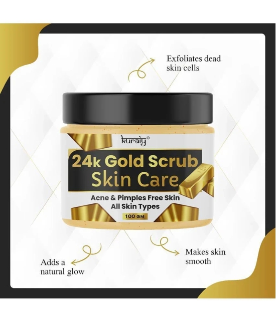 KURAIY 24k Gold Acne And Pimple Removal Face Scrub Suitable for All Skin Types 100g (Pack Of 2)