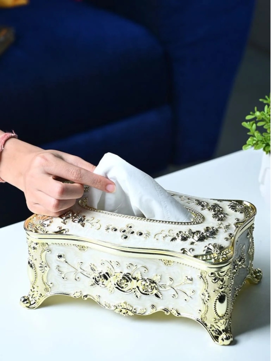 White Classic Tissue Box - Rectangle Shape