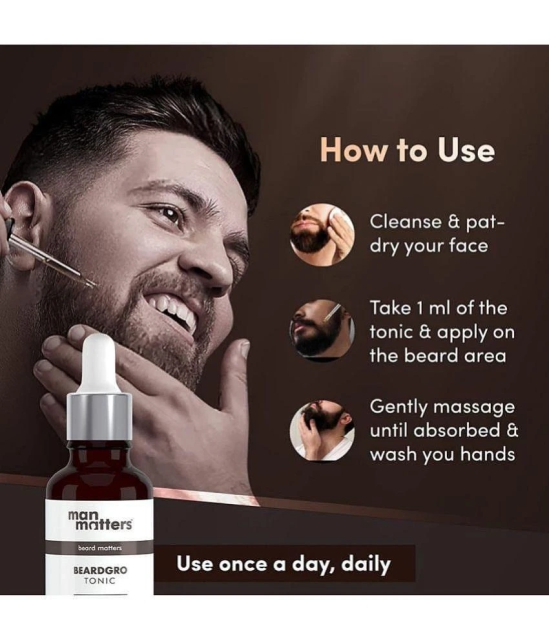 Man Matters BeardGro Beard Tonic for Thicker Beard Growth with Aminexil & LashLD Hair Oil | Stimulates beard follicles | 30ml