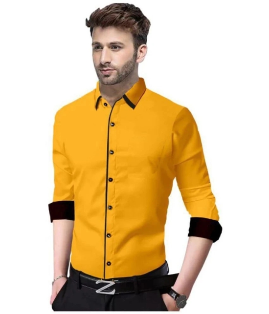 Life Roads - Yellow Cotton Slim Fit Mens Casual Shirt ( Pack of 1 ) - None