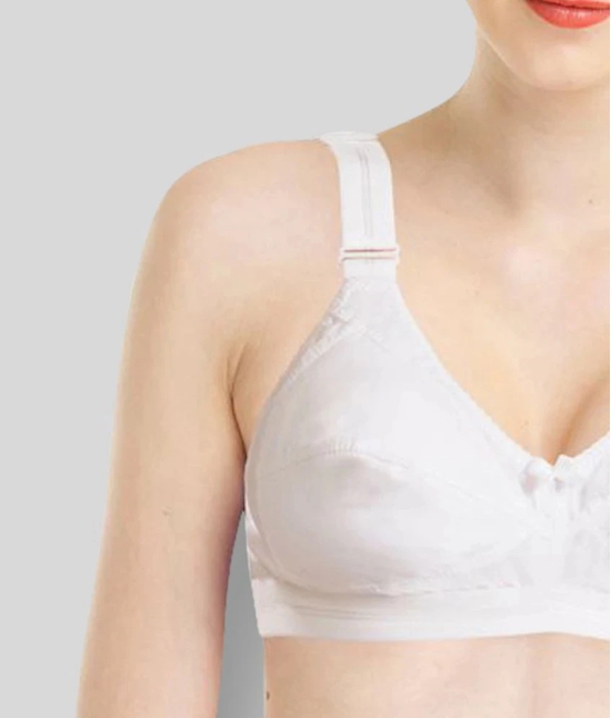 Madam - White Cotton Non - Padded Womens Minimizer Bra ( Pack of 1 ) - 46B