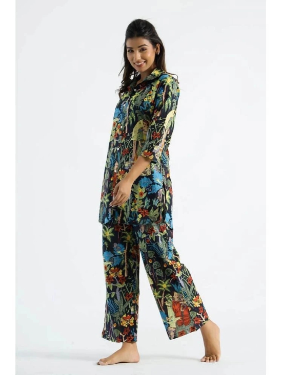 Label Flavia Multi Color Printed Pant Top Set - None