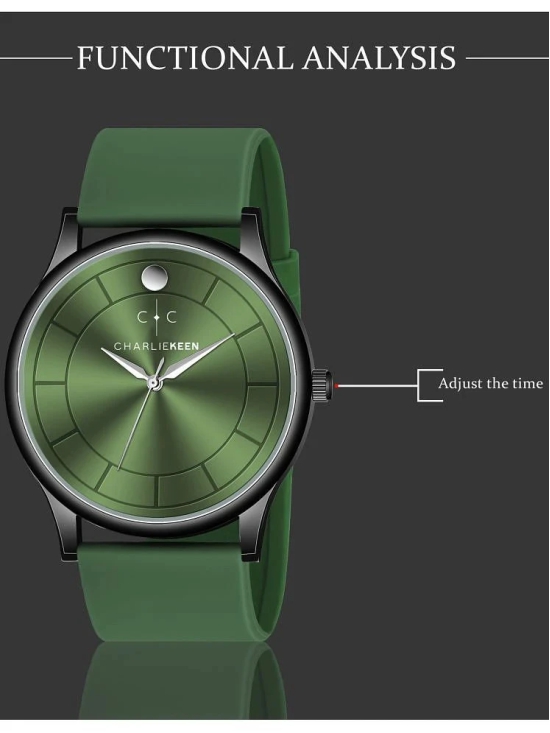 CHARLIEKEEN Green Silicon Analog Mens Watch