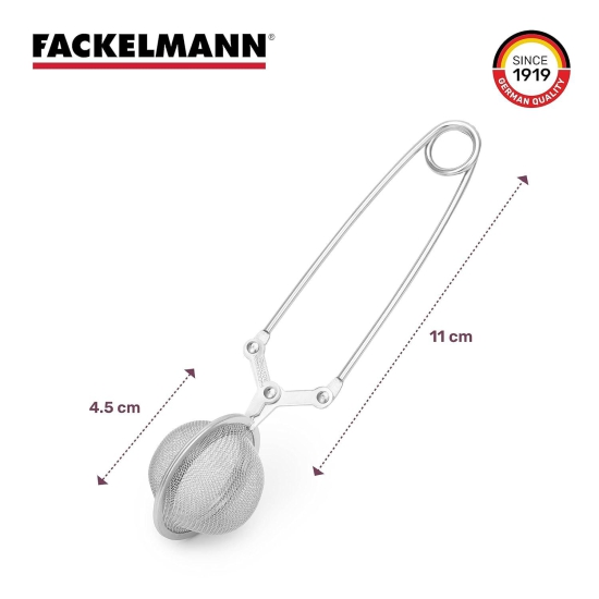 Fackelmann Stainless Steel Tea Infuser, 15 Cm | Sturdy, Durable & BPA Free | Fine Mesh | Reusable & Eco-Friendly