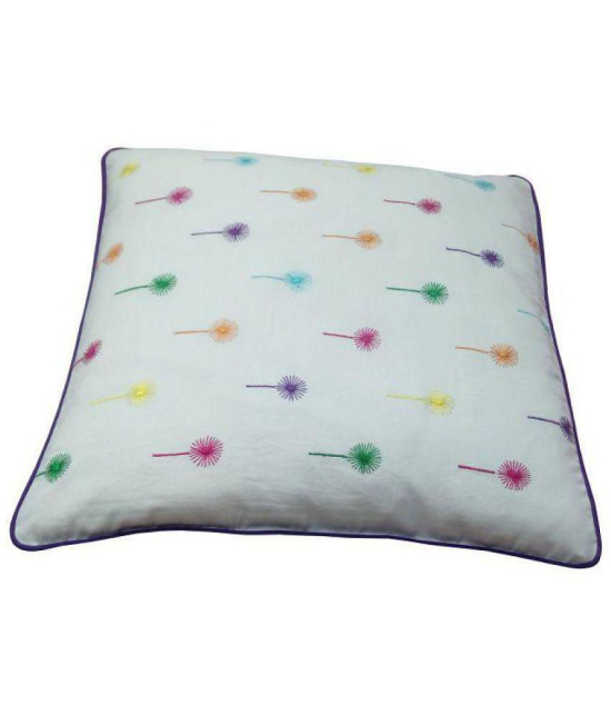 Hugs'n'Rugs Single Cotton Cushion Cover (40 x 40 cm) 16 x 16 - White