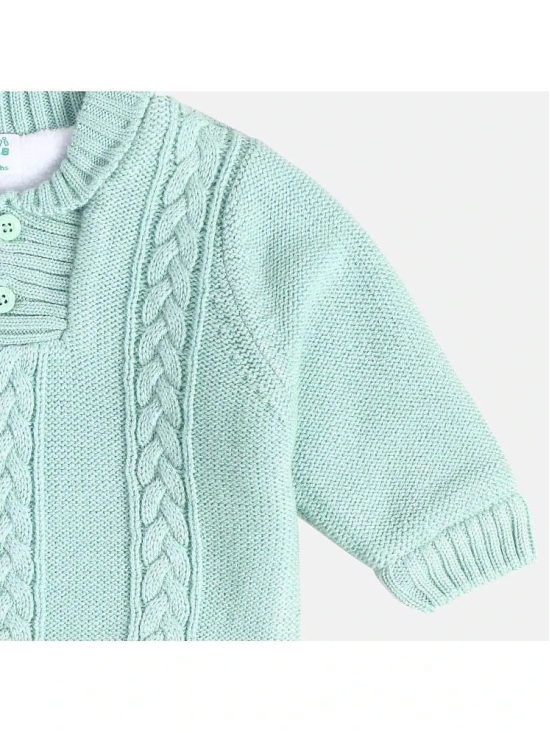 Miniklub Baby Boys Collar Full Sleeve Knit Sweater (Mint Green Color) - None