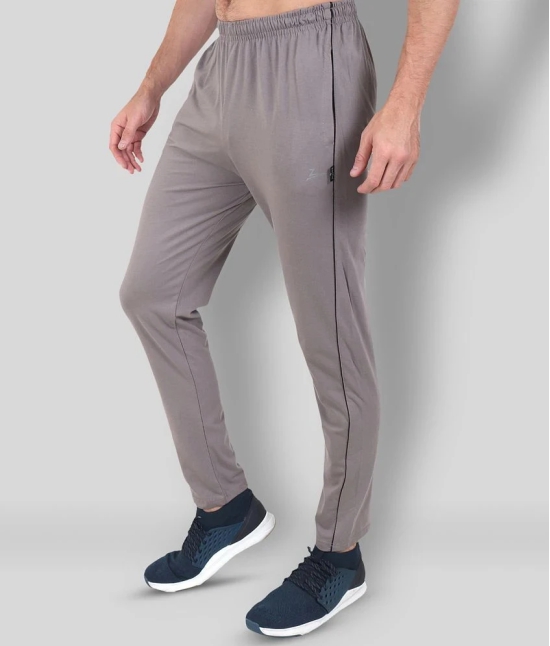 Zeffit - Grey Cotton Blend Mens Trackpants ( Pack of 1 ) - L