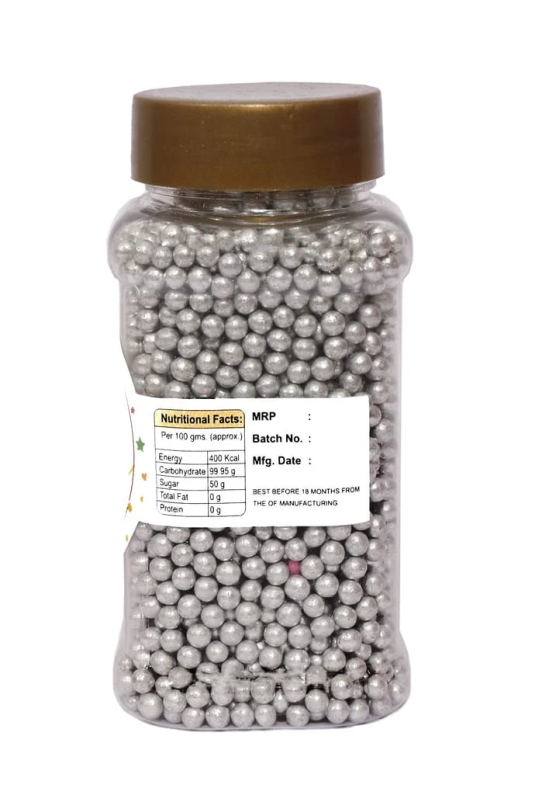 foodfrillz Silver Balls and Golden Balls, (125 g x 2) Sprinkles for Cake Decoration