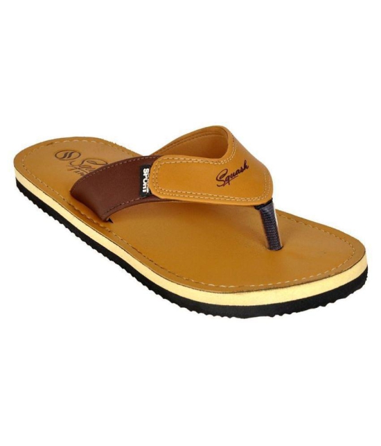 Squash - Tan  Synthetic Thong Flip Flop - None