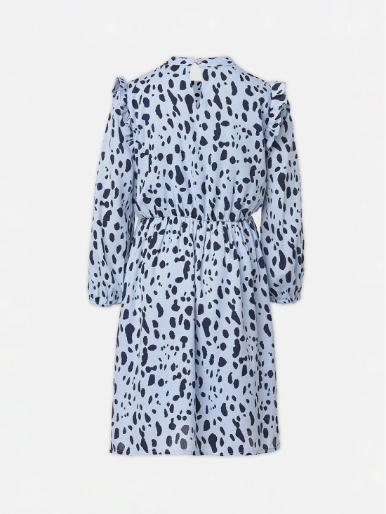 Oxolloxo Blue Animal Satin Shirt Dress