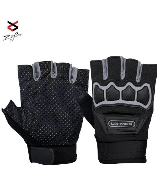 ZAYSOO Gray Nylon Mens Biker Gloves ( Pack of 1 ) - Gray