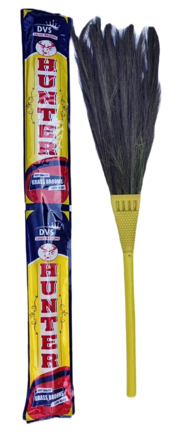 Long Handled Broom with Plastic Handle for Easy Sweeping