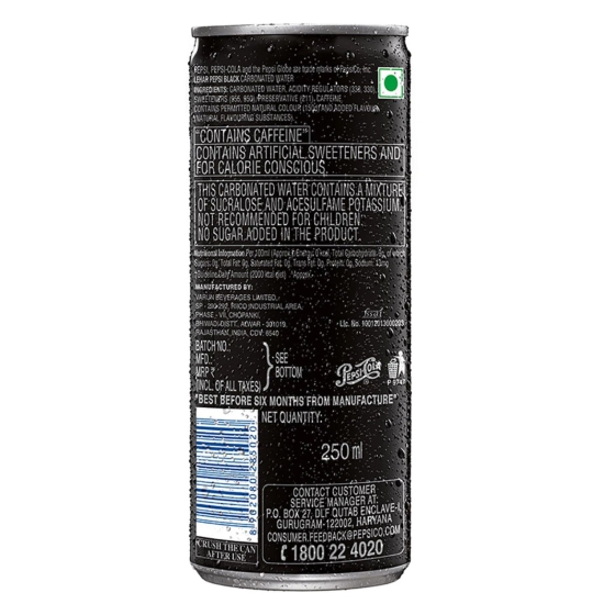 Pepsi Black, 250Ml Slim Can