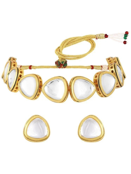 Asmitta Jewellery Gold Alloy Necklace Set ( Pack of 1 ) - Gold