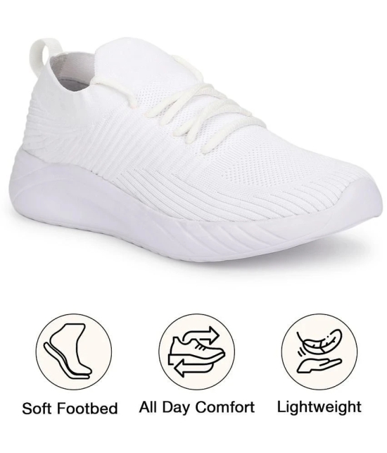 UrbanMark Men Comfortable Light Weighted Lace-Up Casual Running Sneaker- White - None