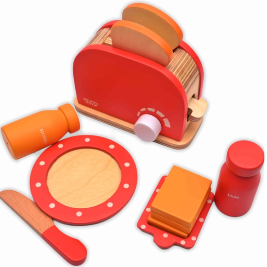 Wooden Bread Pop-up Toaster Toy