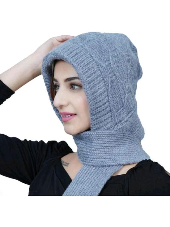 Whyme Fashion Gray Woollen Womens Headwrap ( Pack of 1 ) - Gray