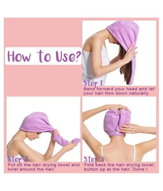 GLOBLE ENTERPRISE Microfiber Hair Wrap Towel Drying Bath Spa Head Cap Turban Wrap ( PACK OF 4 ) - Multi Color