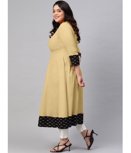 Estela - Beige Cotton Blend Women''s Flared Kurti ( Pack of 1 ) - None