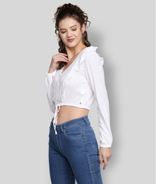 NUEVOSDAMAS - White Polyester Womens Crop Top ( Pack of 1 ) - L