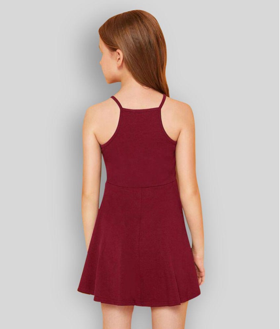 Addyvero - Maroon Cotton Blend Girls A-line Dress ( Pack of 1 ) - None