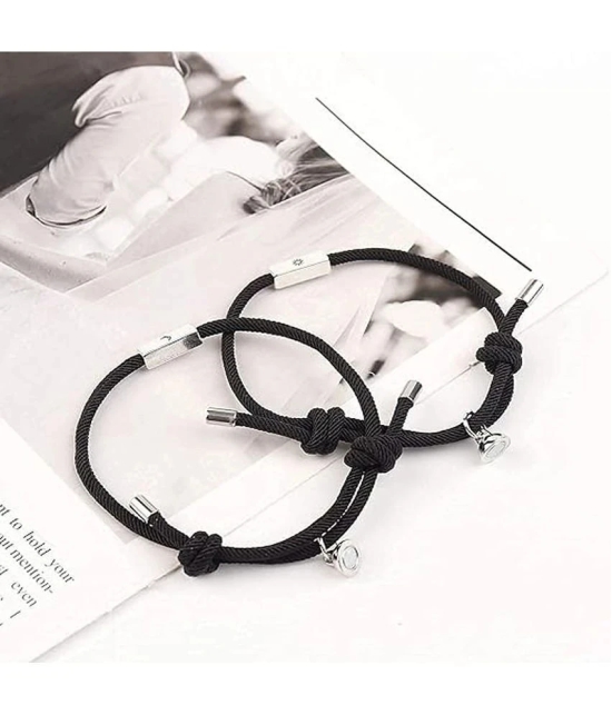 FASHION FRILL Black Bracelet ( Pack of 2 ) - None